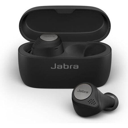 Jabra elite 75t écouteurs sans fil true wireless chargement sans fil gris et noir