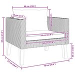 vidaXL Canapé simple de jardin avec coussins Résine tressée Noir