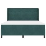 vidaXL Lit à ressorts avec matelas Vert foncé 180 x 200 cm Velours