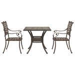 vidaXL Ensemble de tables de jardin 3 Pièces Bronze Aluminium coulé