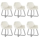 vidaXL Chaises à manger lot de 6 crème velours