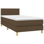 vidaXL Sommier à lattes de lit et matelas et LED Marron foncé 90x200cm