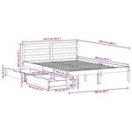 vidaXL Cadre de lit sans matelas cire marron 160x200cm bois pin massif