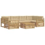 vidaXL Ensemble de canapés d'extérieur 7 Pièces Blanc et Beige Polyester