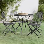 vidaXL Ensemble à manger de jardin 5 Pièces Maille Métal Anthracite