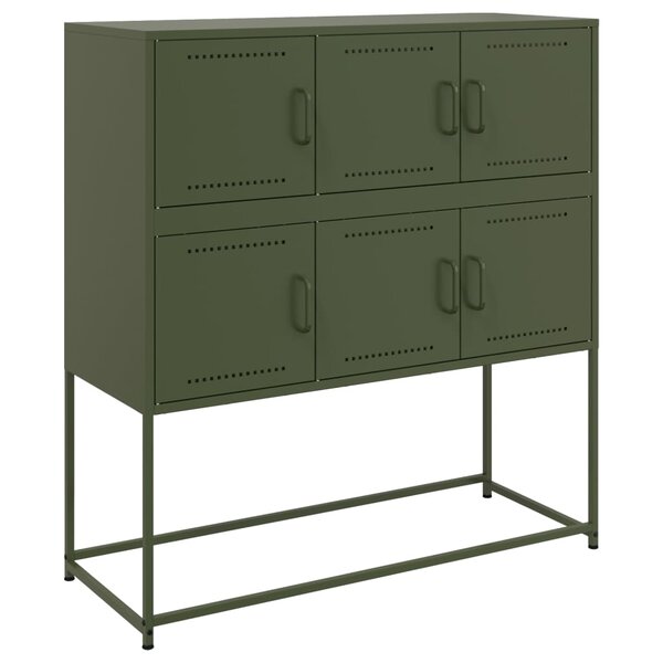 vidaXL Buffet vert olive 100 5x39x107 cm acier