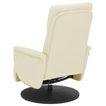 vidaXL Fauteuil inclinable avec repose-pieds crème similicuir