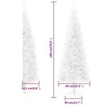 vidaXL Demi sapin de Noël artificiel mince avec support Blanc 180 cm