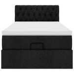 vidaXL Lit ottoman avec matelas noir 100x200 cm tissu