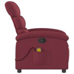 vidaXL Fauteuil de massage inclinable Rouge bordeaux Tissu
