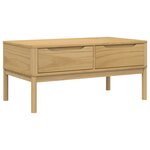 vidaXL Table basse FLORO cire marron 99x55 5x45 cm bois massif de pin