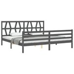 vidaXL Cadre de lit sans matelas gris 200x200 cm bois massif