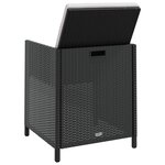 vidaXL Salon de jardin encastrable 11 Pièces Rotin et bois d'acacia Noir