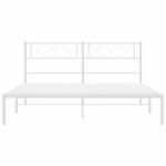 vidaXL Cadre de lit métal sans matelas et tête de lit blanc 120x190 cm