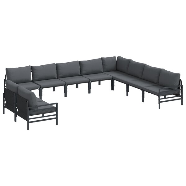vidaXL Ensemble de canapé de jardin 10 Pièces Anthracite Acier