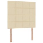vidaXL Lit avec rangement et matelas Crème 90 x 200 cm Polyester
