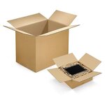 Caisse carton de déménagement brune double cannelure raja 60x40x30 cm (lot de 10)