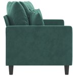 vidaXL Canapé à 2 places Vert foncé 140 cm Velours