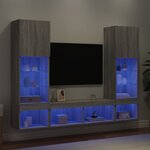 vidaXL Unités murales TV avec LED 5 Pièces gris sonoma bois d'ingénierie