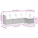 vidaXL Salon de jardin avec coussins 5 Pièces beige résine tressée