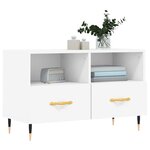 vidaXL Meuble TV Blanc 80x36x50 cm Bois d'ingénierie