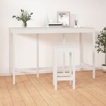 vidaXL Table de bar Blanc 180x80x110 cm Bois massif de pin