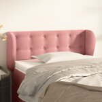 vidaXL Tête de lit avec oreilles Rose 93x23x78/88 cm Velours