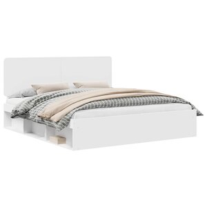 vidaXL Cadre de lit Blanc 180 x 200 cm Bois de pin massif