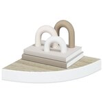 vidaXL Étagères d'angle murales 2 Pièces Chêne et blanc 25x25x3 8 cm MDF