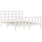 vidaXL Cadre de lit avec tête de lit blanc 160x200 cm bois massif