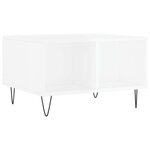 vidaXL Table basse Blanc brillant 60x50x36 5 cm Bois d'ingénierie