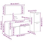 vidaXL Ensemble de meubles salle de bain 4 Pièces bois d'ingénierie