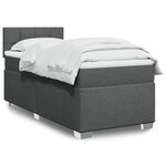 vidaXL Sommier à lattes de lit avec matelas Gris foncé 80x200 cm Tissu