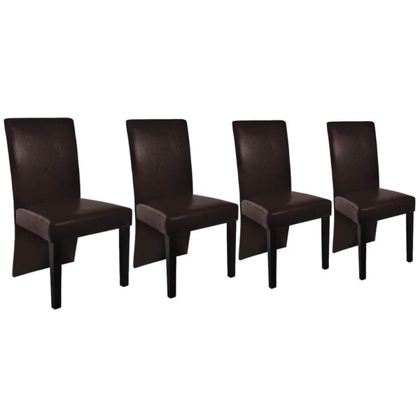 vidaXL Chaises à manger lot de 4 marron foncé similicuir
