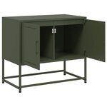 vidaXL Meuble TV vert olive 68 5x39x60 5 cm acier