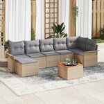 vidaXL Ensemble de canapé de jardin 8 Pièces Beige  Gris clair