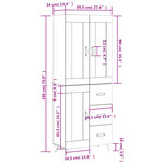 vidaXL Buffet haut Blanc 69 5x34x180 cm Bois d'ingénierie