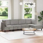 vidaXL Ensemble de meubles pour le salon 5 Pièces Gris clair Velours