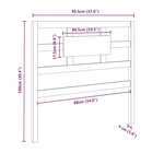 vidaXL Tête de lit Gris 95 5x4x100 cm Bois massif de pin