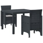 vidaXL Set de Salle à Manger de Jardin 3 Pièces Anthracite