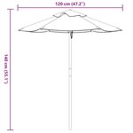 vidaXL Parasol de jardin pour enfants avec poteau en bois Ø120x140 cm