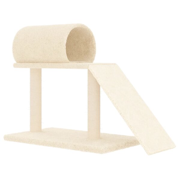 vidaXL Arbres à chat avec tunnel et échelle crème 55 5 cm
