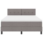 vidaXL Lit à ressorts avec matelas avec LED Taupe 160 x 200 cm tissu