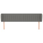 vidaXL Tête de lit avec oreilles Gris foncé 183x23x78/88 cm Tissu