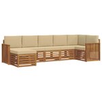 vidaXL Ensemble de canapés d'extérieur 7 pc Naturel et Beige