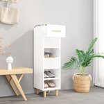 vidaXL Armoire à chaussures Blanc 30x35x105 cm Bois d'ingénierie