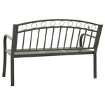 vidaXL Banc de jardin avec table Gris 120 cm Acier