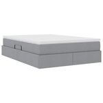 vidaXL Lit avec rangement et matelas Gris clair 140 x 200 cm Polyester