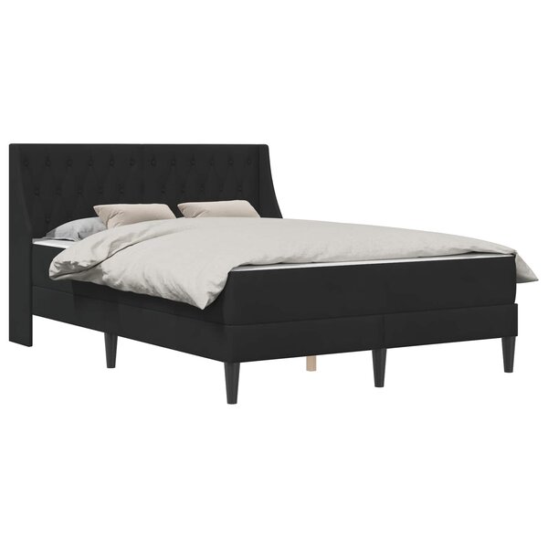 vidaXL Cadre de lit avec matelas Noir 120 x 200 cm Velours