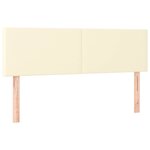vidaXL Lit à sommier tapissier avec matelas Crème 140x190cm Similicuir